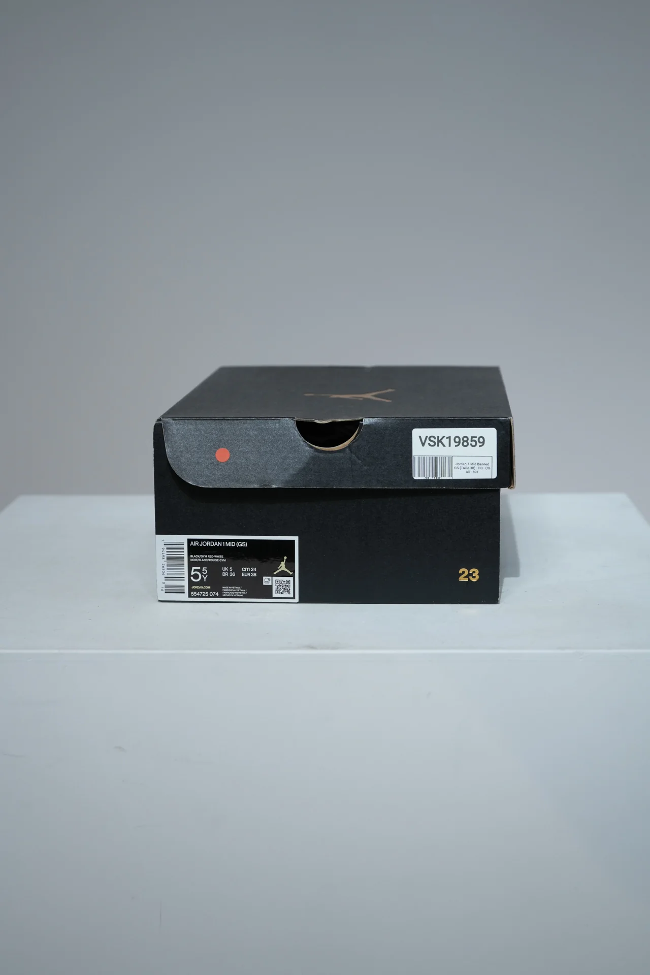 Jordan 1 Mid Banned GS (Taille 38,5) - Image 4